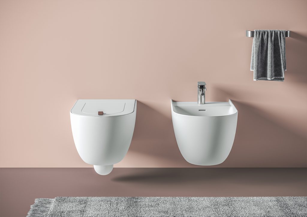 Wall-hung toilet and bidet, modern design for your bathroom