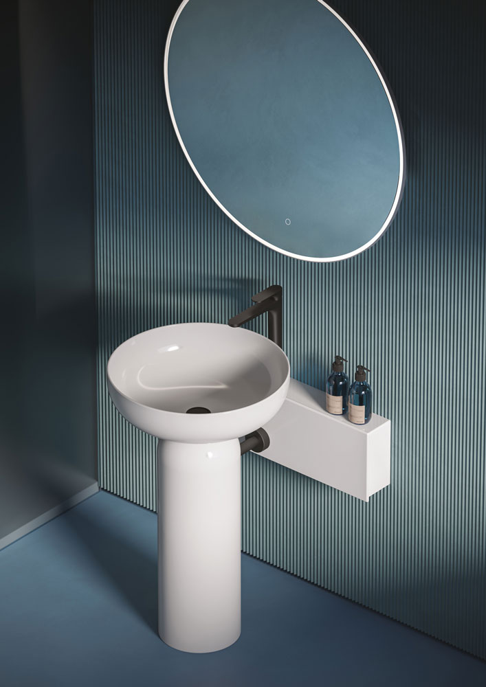 Mensola Passpartout . Accessorio versatile per lavabi Centrostanza .
