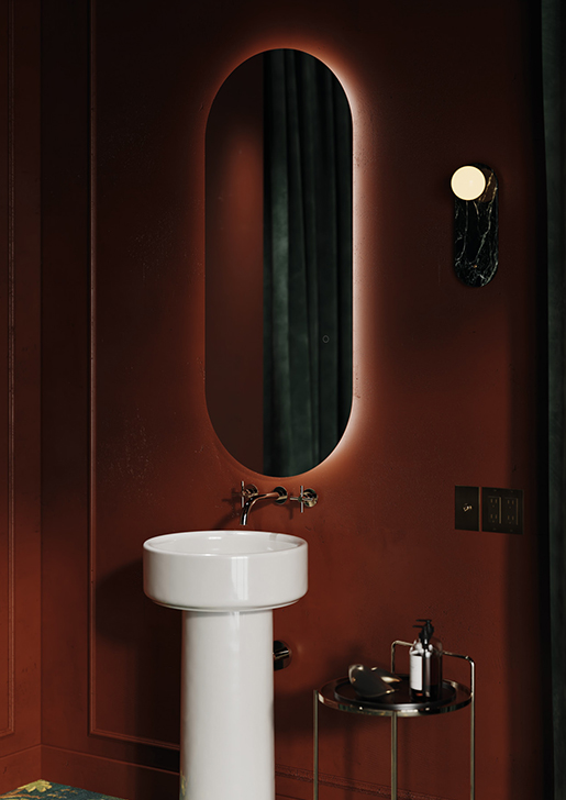 Collezione Archi, specchi da bagno a led e accensione touch