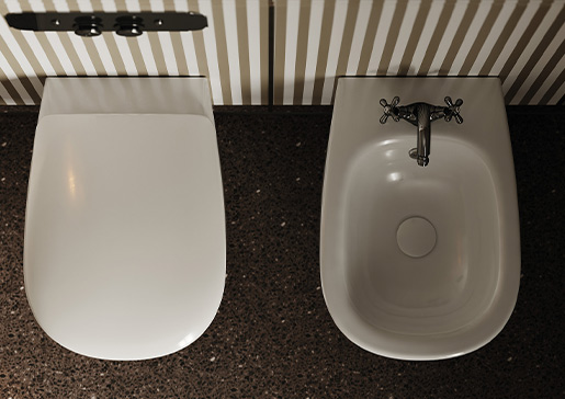 Collezione Atelier - Sanitari sospesi rimless minimal-retró