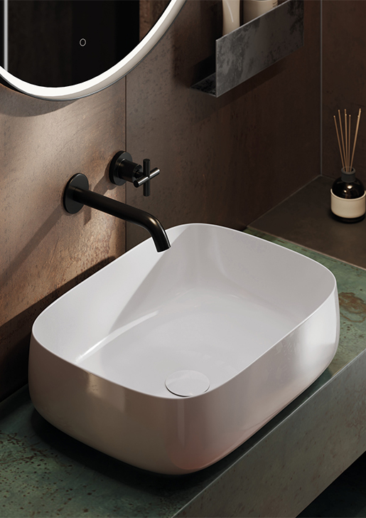 Collezione Cognac e Cognac Quadro, lavabi bagno di design