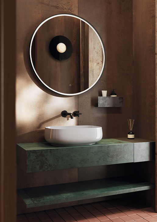 Collezione Cognac e Cognac Quadro, lavabi bagno di design