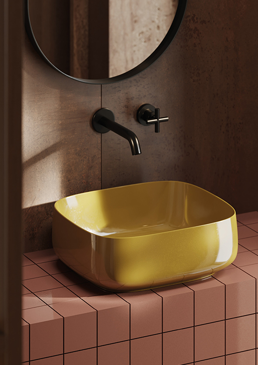Collezione Cognac e Cognac Quadro, lavabi bagno di design