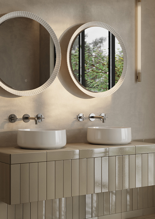 Collezione Cognac e Cognac Quadro, lavabi bagno di design