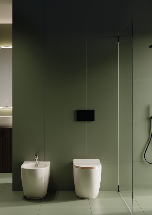 Collezione File 2.0 - Sanitari sospesi filomuro colorati