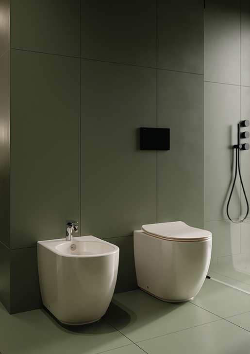 Collezione File 2.0 - Sanitari sospesi filomuro colorati