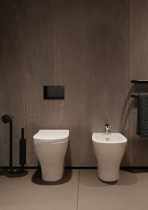 Collezione Ten - Sanitari moderni filomuro con lavabo